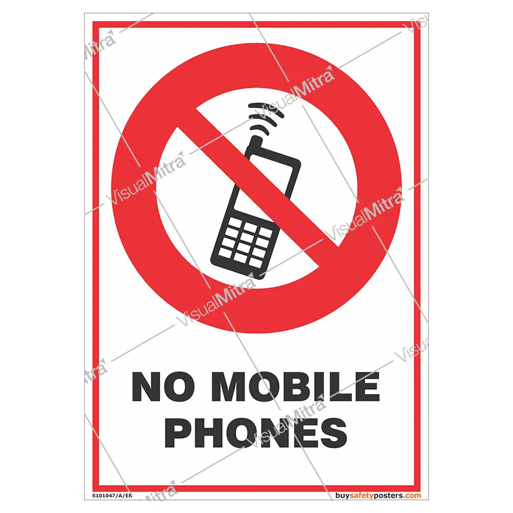 Mobile Phone Prohibition Sign - Portrait
