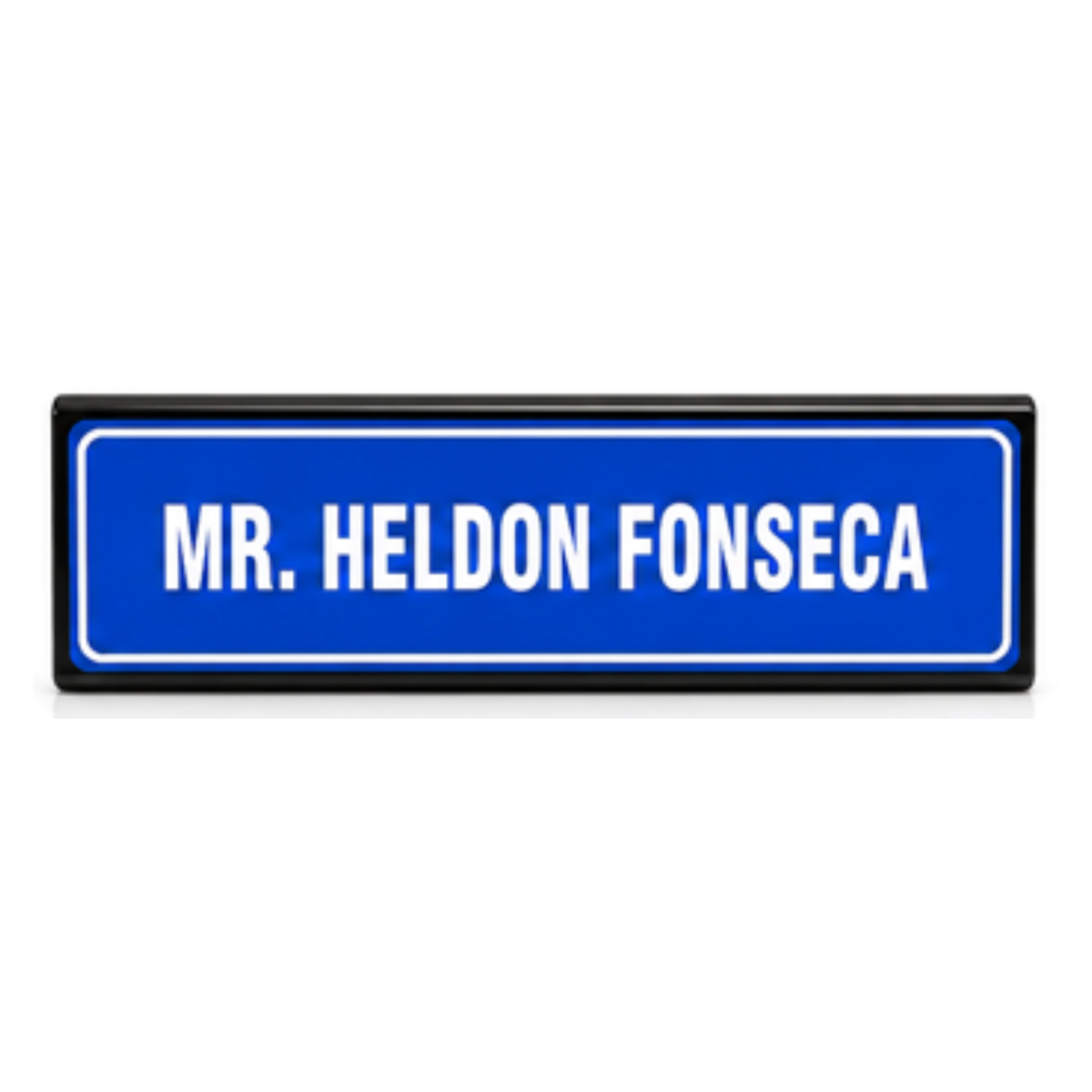 Table Top Acrylic (Black) Name Plate with Sticker - Dualside.