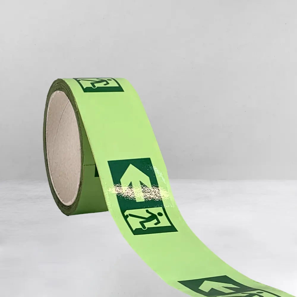 VisualMitra Autoglow Floor Tape - Exit Direction with Arrow.