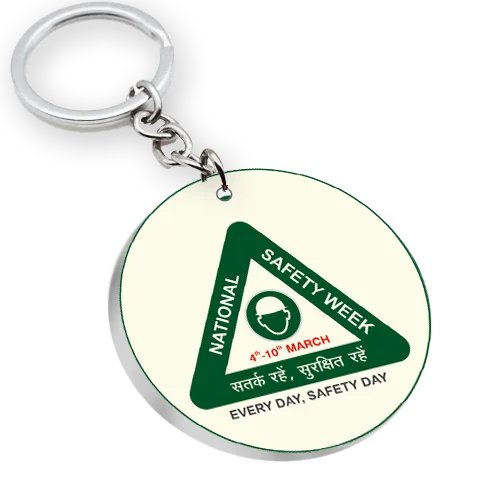 National Safety Week Key Chain - Circle(Pack of 25 Pieces)