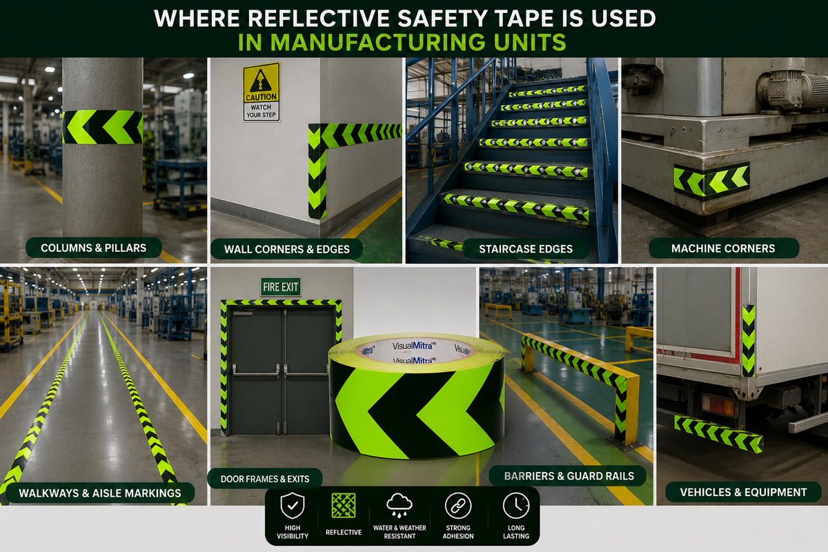 VisualMitra High Visibility Reflective Floor Tape.