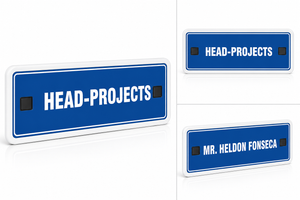 Powder Coated Name Plate with  Sticker.