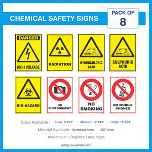Chemical Safety Signs - Pack of 08