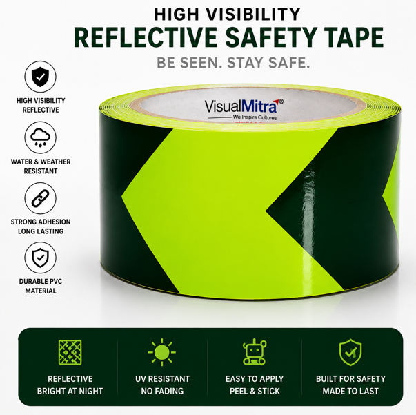 VisualMitra High Visibility Reflective Floor Tape.