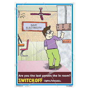 One Finger Saves Electricity Poster