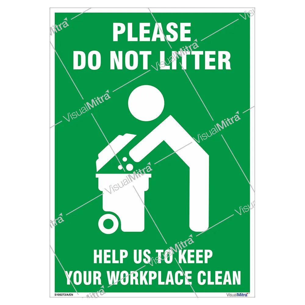 Please Do Not Litter Sign - Portrait