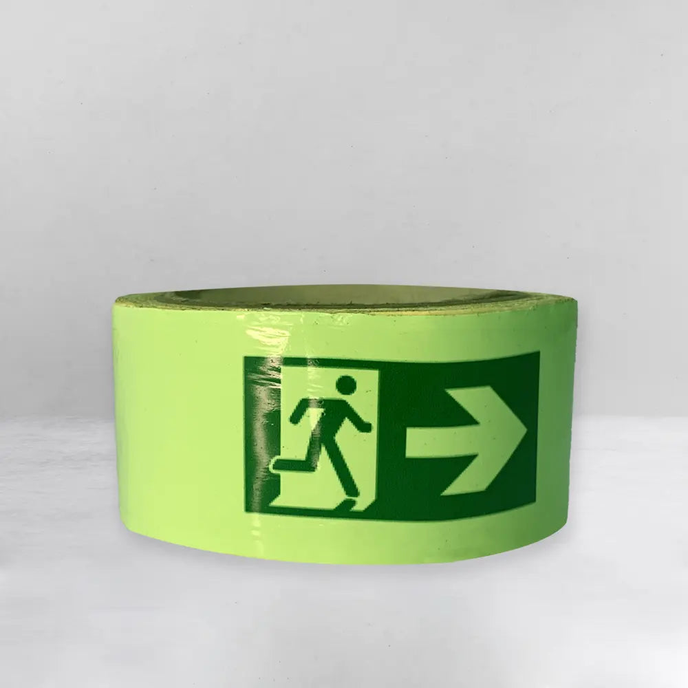 VisualMitra Autoglow Floor Tape - Exit Direction with Arrow.